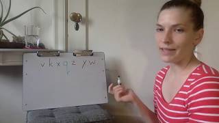 Lowercase Letters with Diagonal Lines - Handwriting