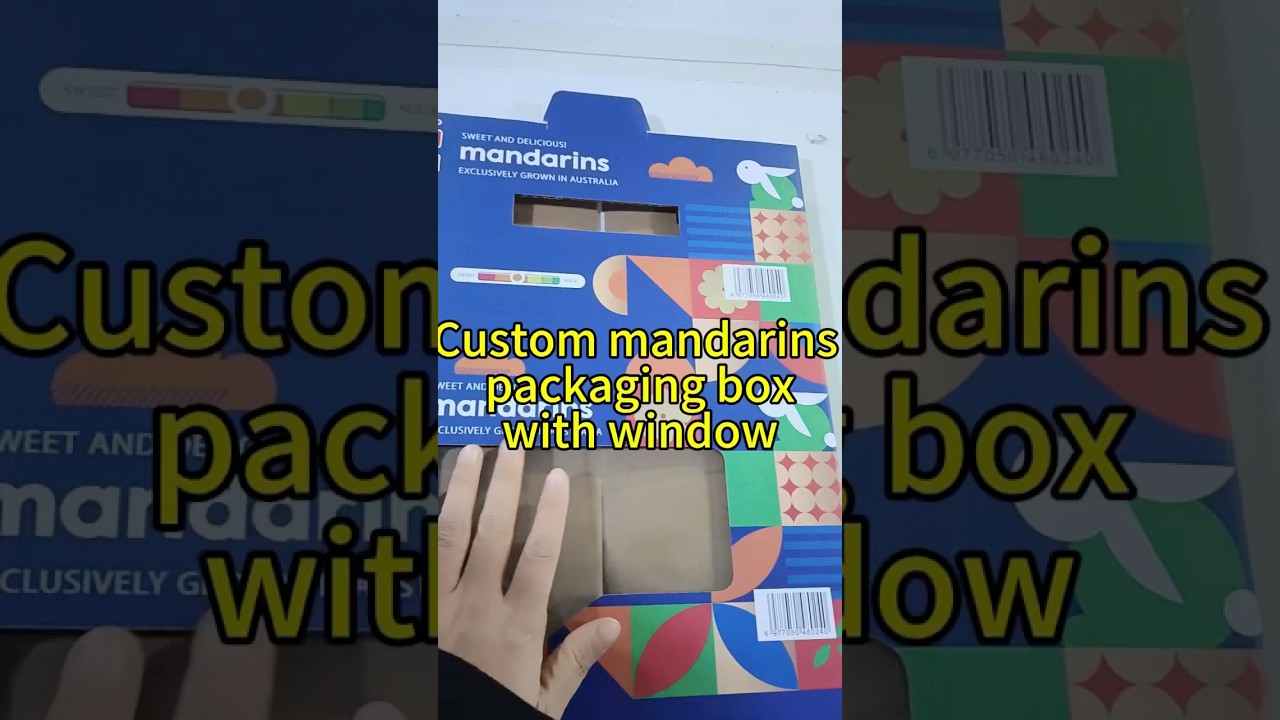 Custom fruit mandarin paper packaging boxes with window. 