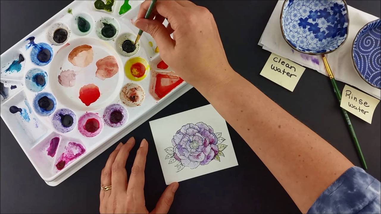 Using Watercolors With Technique Tuesday's Floral Stamps YouTube
