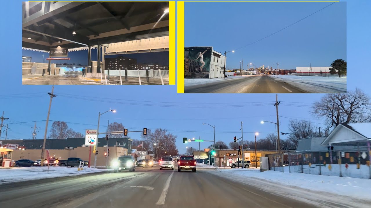 Snowy Drive In Kansas City, KS Into Kansas City, MO! YouTube
