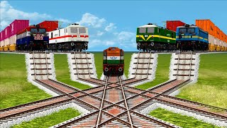 4️⃣ TRAINS RUNNING FASTLY ON ⛔DANGEROUS⛔ SHARP DESCENT RAILWAY TRACKS - Train Simulator | 3D Train