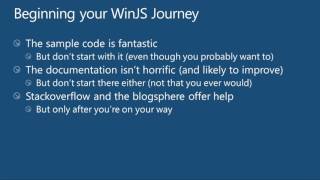 TechEd New Zealand 2012 Not Your Nana's JavaScript Building great Windows 8 Apps with HTML and WinJS