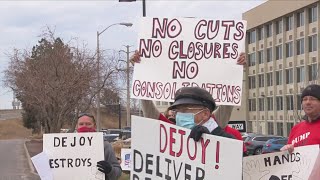 Colorado Postal Workers Protest As Postmaster Louis DeJoy Visits Mile High City