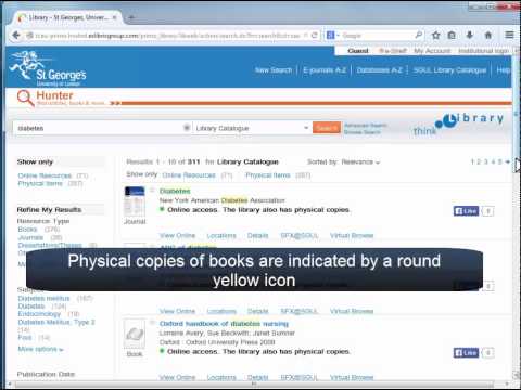 Using Hunter to find print books (subtitled)