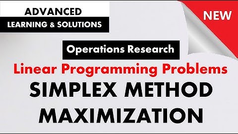 LPP: Simplex Method - Maximisation - [3 constraints l 3 variables]