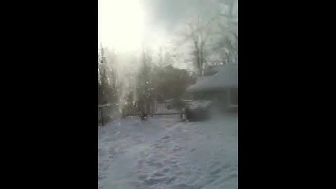 Making snow with boiling water