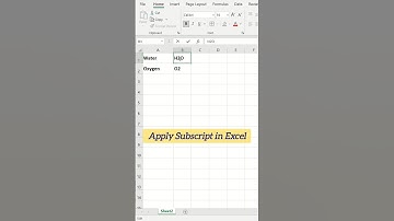 Subscript in Excel #excel #exceltricks #exceltutorial #msexcel #excelvideos #exceltips #shorts