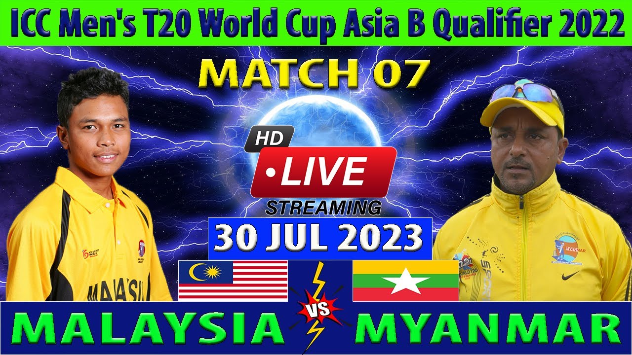 Malaysia vs Myanmar MAL vs MYN 7th Match of ICC Mens T20 World Cup Asia B Qualifier 2023 Live