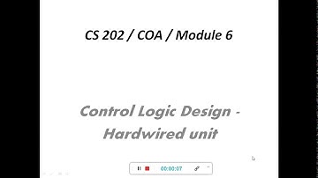 Hardwired control unit. Dr.U.Vijay sankar