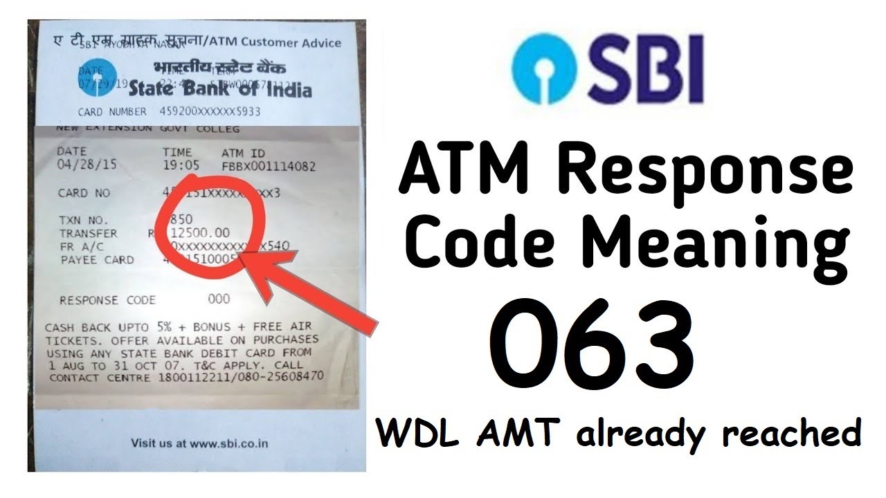 SBI ATM Response Code 088 Description - wide 2
