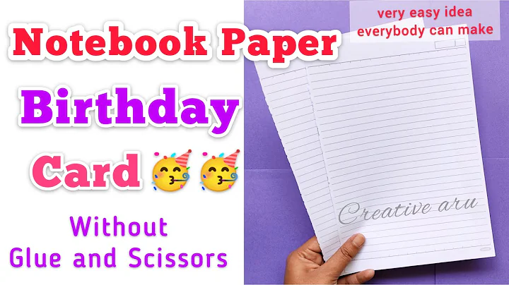 Easy and Beautiful Birthday Card without Glue and Scissors/Greeting Card/Paper crafts/Birthday Card
