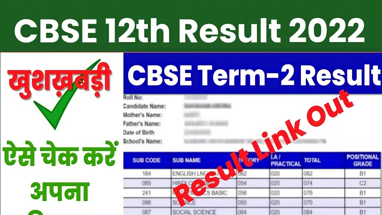CBSE 12th Result Declared 2022 - CBSE 12th Class Result 2022