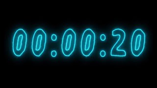 Light Blue Neon Timer 20 Seconds (Stopwatch)
