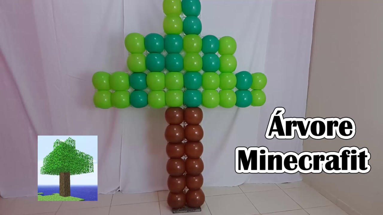 ÁRVORE DE BALOES - MINECRAFT-ARTE COM BALÕES-FESTA INFANTIL - YouTube