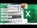 Full Excel Tutorial # InterfaceDetails #AddSheets #DeleteSheets #InsertRowColumn #Merge #WrapText