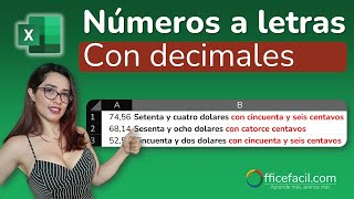 Números a letras con decimales #Excel 1⃣5⃣⏺5⃣4⃣ | Fácil sin programación