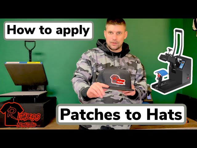 How to Heat Apply Leather Patches to a Yupoong Trucker Hat - FAST