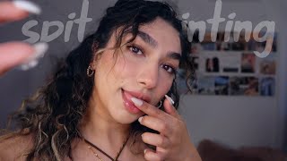 ASMR • Delicate Spit Painting and Kisses To Adjust Your Face 🎨💋