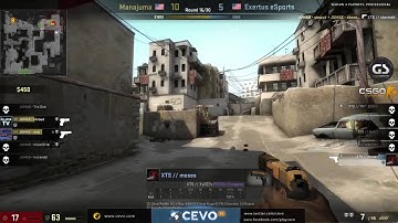 CEVO-Pro CS:GO Season 4 Playoffs: Manajuma vs. Exertus - LB Round 2 on de_dust2 (2 of 3)