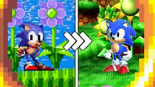 Green Hill Zone, but it gets more Modern by every 50th Ring!