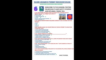 Prepare for the Aramco Permit Exam || interview Questions 6
