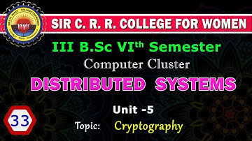 33. BSc - 3/6 - Distributed Systems - Unit 5 - Cryptography