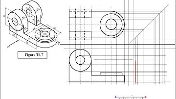 Engineering Drawing Tutorials/Orthographic drawing 2 with Front view & Side view (T 6.7)
