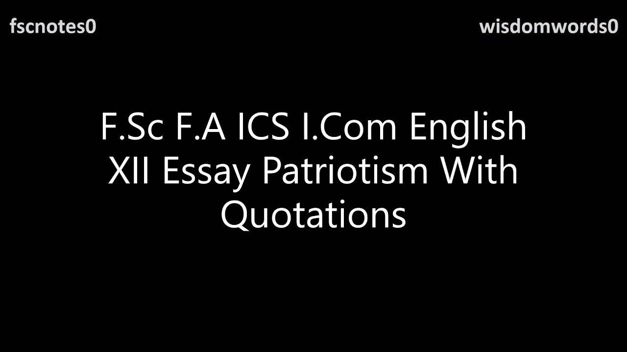 patriotism essay with quotations for 2nd year