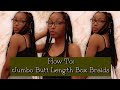 HOW TO: EASY DIY JUMBO BOX BRAIDS | RUBBER BAND METHOD | BUTT LENGTH BOX BRAIDS
