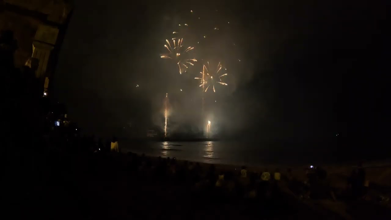 INCREDIBLE Beach Fireworks Over the Ocean | GoPro 13 Night Show 4K 🌊🎆