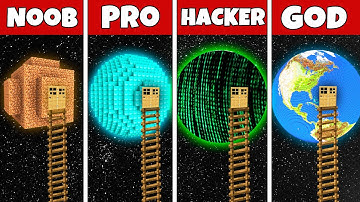 Minecraft NOOB vs PRO vs HACKER vs GOD - NOOB FOUND STAIRS TO THE PLANET! (Animation)