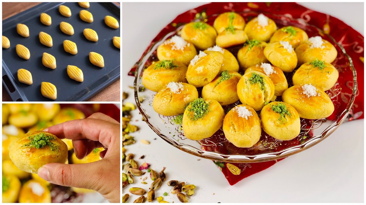 عندك ٢بيضة و شوية طحين تعالي نعمل حلى تركي الشكربارا (رموش الست)او عيون المها من غير ‏أجهزة كهربائية