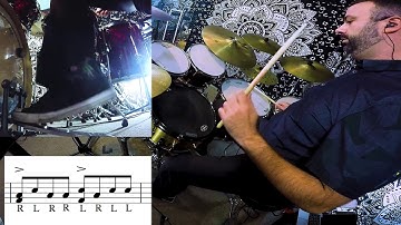 Single Paradiddle on Snare and Drum Set - Drum Lesson by Thanasi #4
