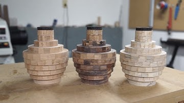 Triplet Segmented Vases | Woodturning