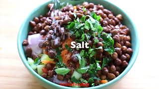 High Protein Salad Recipe - Healthy Kala Channa Salad For Summer Weight Loss - Nisa Homey