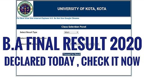 Kota university B.A final year result 2020 declared | Kota university result 2020 | B.A final result