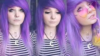 Dying my hair purple :3