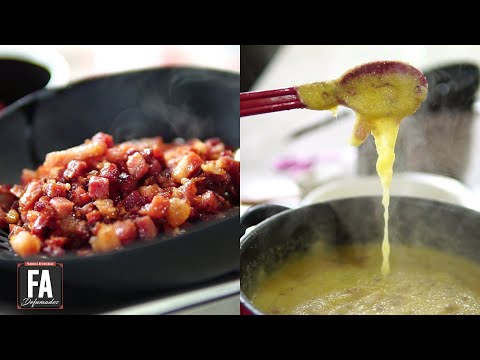 POLENTA CREMOSA COM QUEIJO E BACON - PRONTA EM 10min