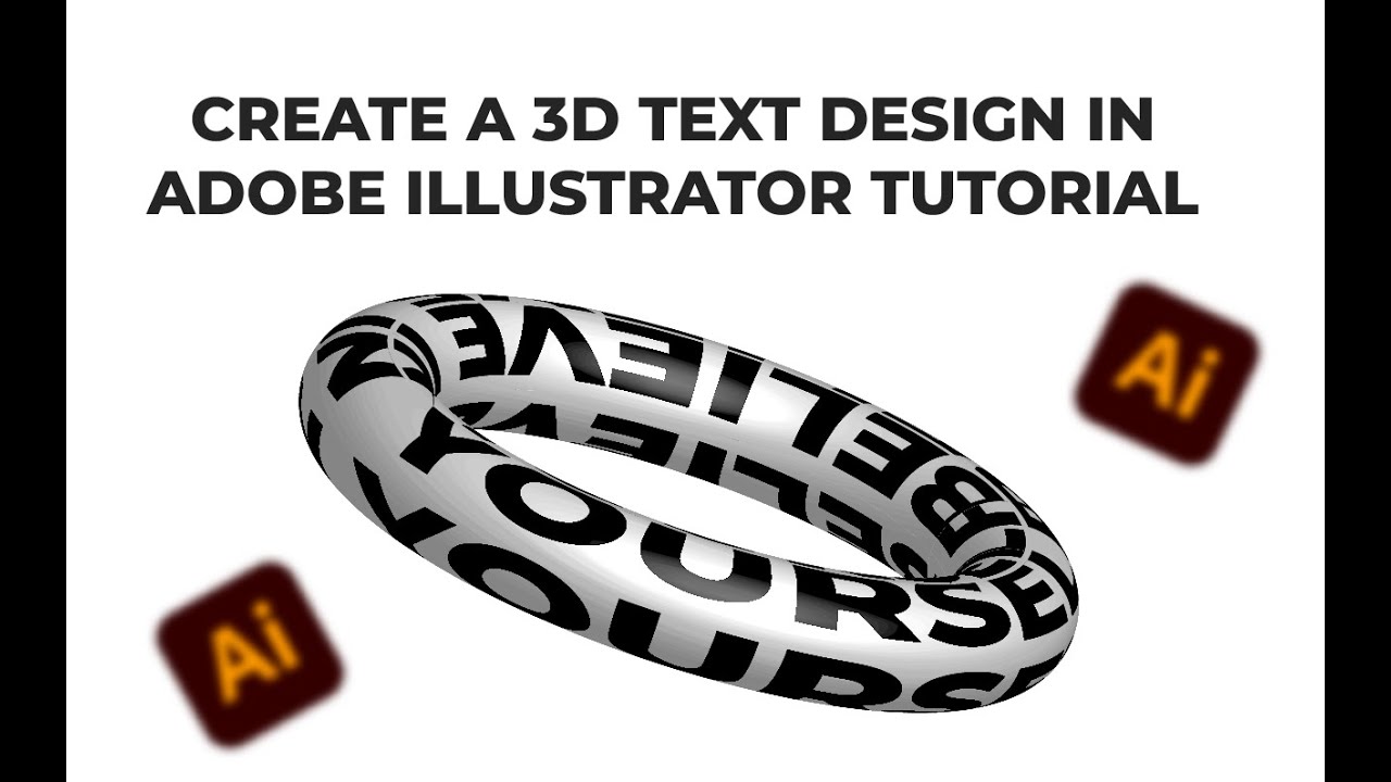Create a 3D Text Design in Adobe Illustrator Tutorial - YouTube