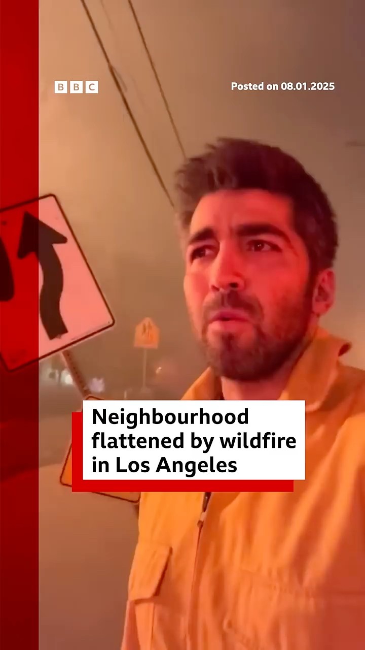 Three wildfires have ripped through Los Angeles suburbs. #LosAngeles #LA #BBCNews