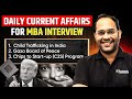 Daily Current Affairs for CAT GDPI | MBA Interview Prep LIVE | 22 Jan 2026