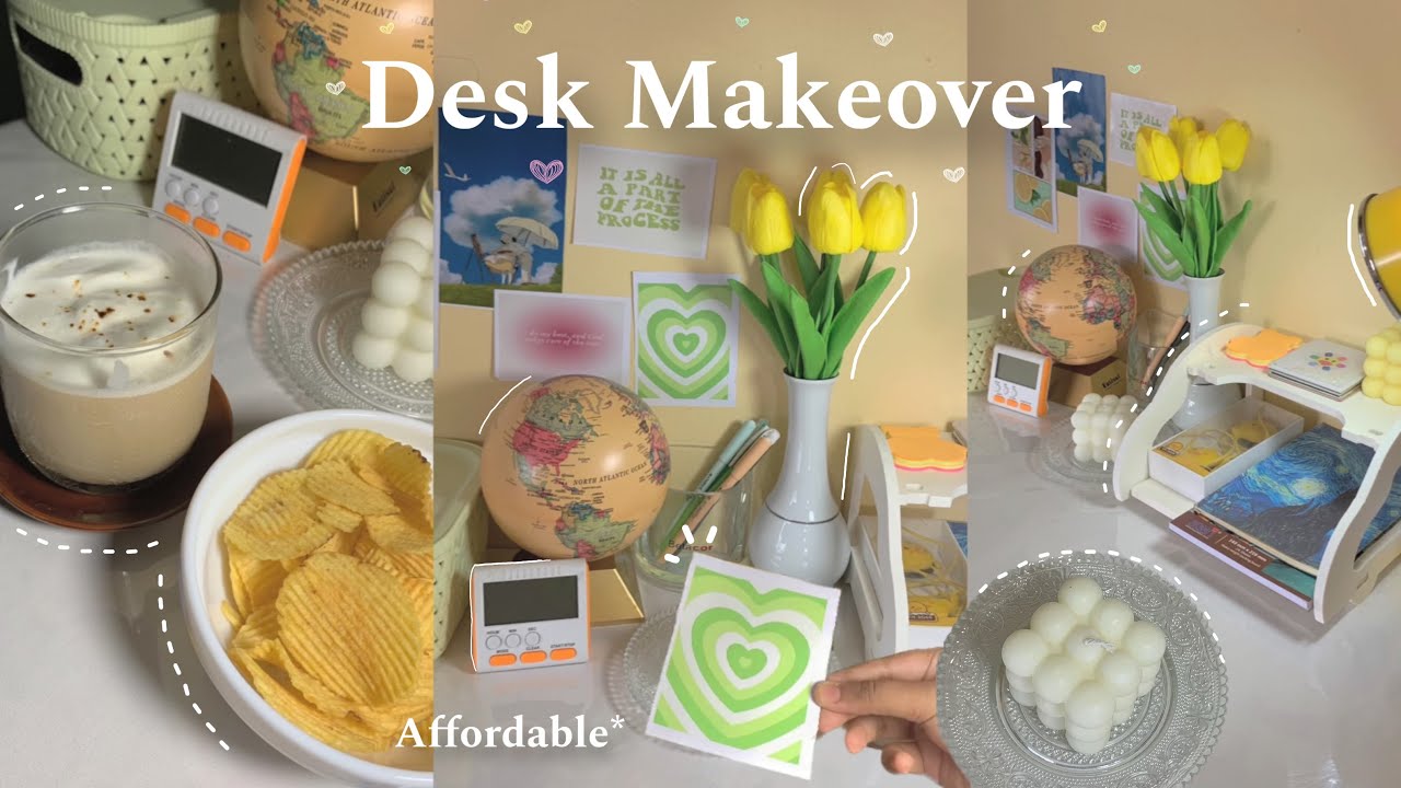 Desk makeover🎀Pinteresty & affordable🌷Bangladesh🇧🇩Daraz Haul unboxing📦