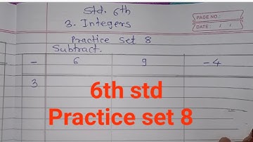 6th std practice set 8  Integers @sjtuitionclasses8229