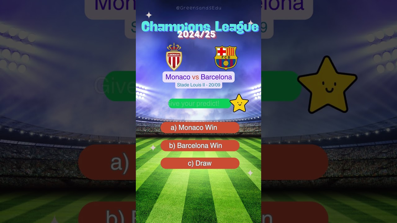 Obejrzyj Monaco vs Barcelona UEFA Champions League 2024/2025 Prediction | Who Will Win? #match #prediction w YouTube Obejrzyj Monaco vs Barcelona UEFA Champions League 2024/2025 Prediction | Who Will Win? #match #prediction w YouTube