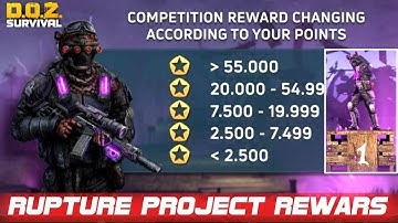 Rank 1 Rewards Of RUPTURE PROJECT - DOZ - Dawn Of Zombies: Survival