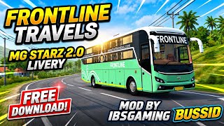 FRONTLINE TRAVELS MG STARZ 2.0 LIVERY 🔥 | BUSSID | FREE DOWNLOAD | BUSCRAFT INDIA screenshot 3