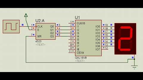 16v8 PLD - Hex to 7 Segment converter - GAL16v8 PAL16v8