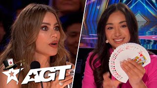 INCREDIBLE Card Tricks from Young Magician Anna DeGuzman on America's Got Talent 2023!
