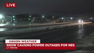 Davidson County residents woke up to no power and slick roads