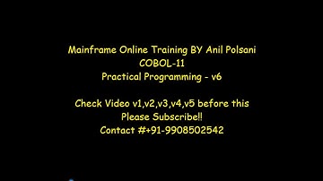 Mainframe COBOL For Beginners  | COBOL 11 V6 CBLPGM04 |Mainframe Training in Telugu |By Anil Polsani